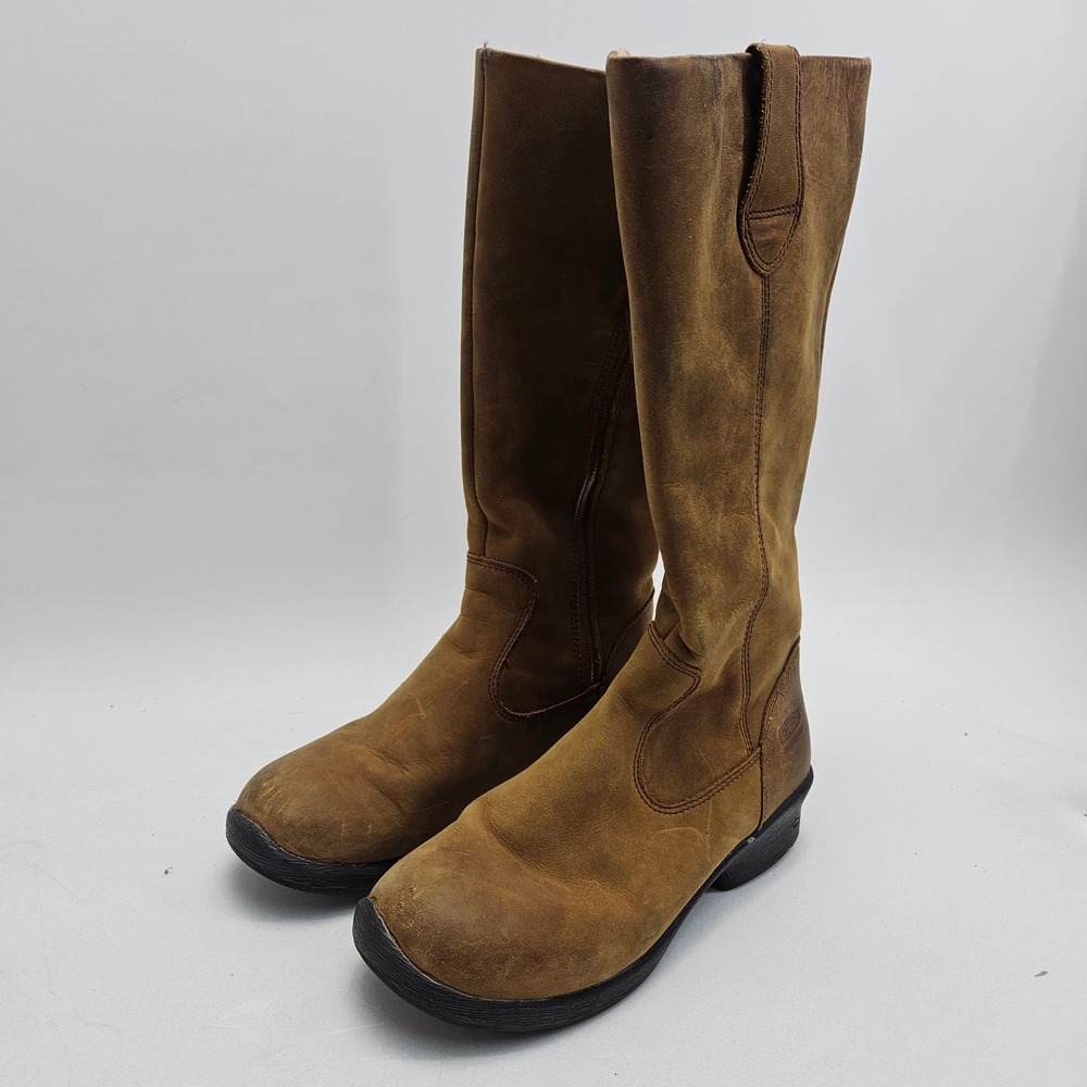 Keen Brown Tall Leather Heeled Boots
